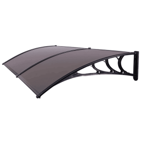 200 x 100 Household Application Door & Window Rain Cover Eaves Canopy Brown & Black Bracket(SAME AS 72908277)